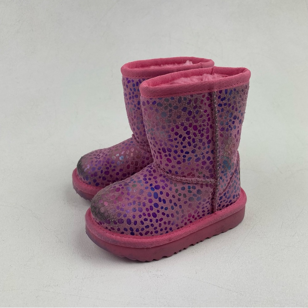 Sweet UGG Classic II Spots Boots Chestnut Sparkle Suede Size 6 US Toddler